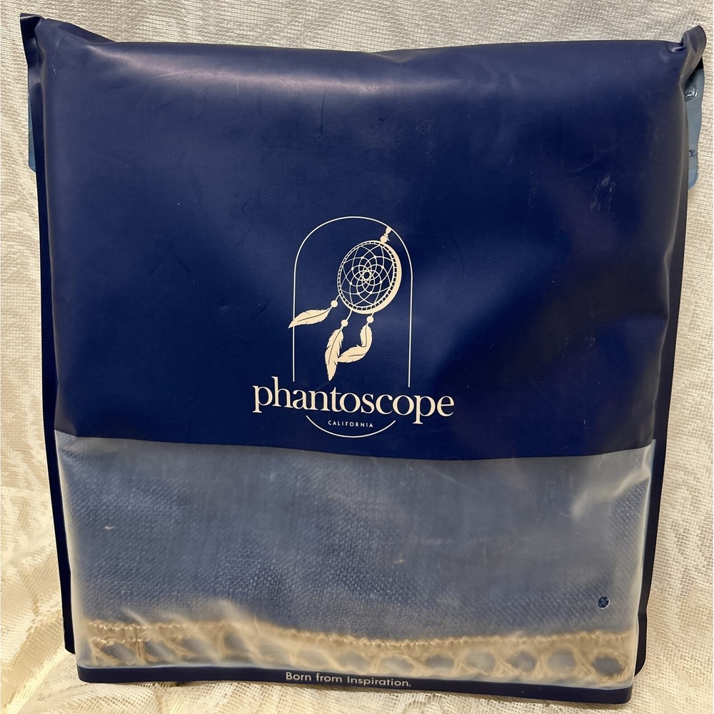 Phantoscope Farmhouse Decorative Pillow Covers 18x18 Navy Blue Ecru New‎ In Bag